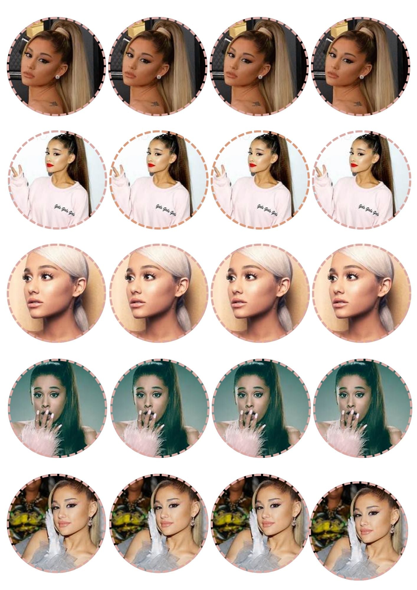 ArianaGrande Theme edible cupcake cookie cake party toppers